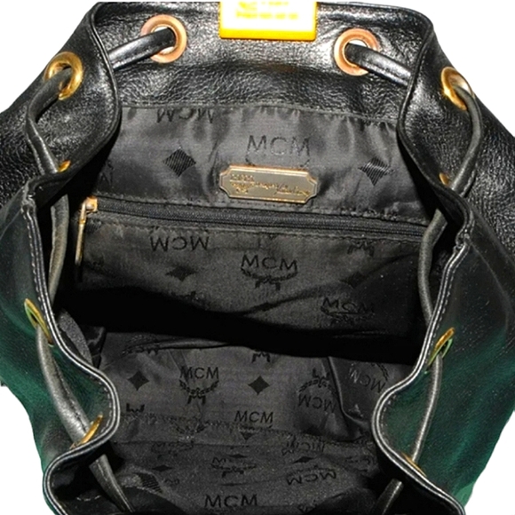 MCM AUTHENTIC LEATHER  BACKPACK  WITH GOLD HARDWARE EUC main image 12
